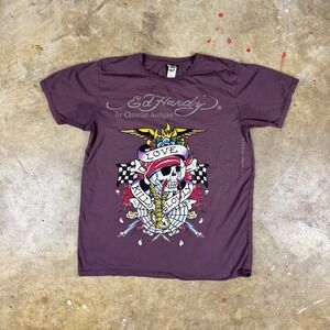 Vtg Ed Hardy by‎ Christian Audigier Men's L "Love Kills Slowly" Graphic Tee